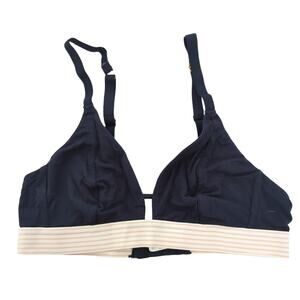 All You Lively Women's Bra Small Navy Blue Stripe Bralette Soft Loungewear Comfy